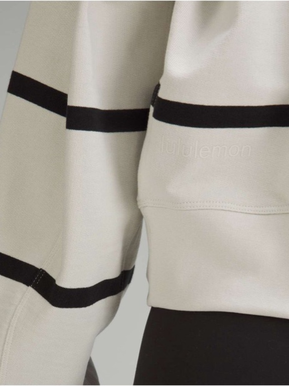 lululemon athletica Cream and Black perfectly oversized cropped crew Sweatshirt - Picture 4 of 6